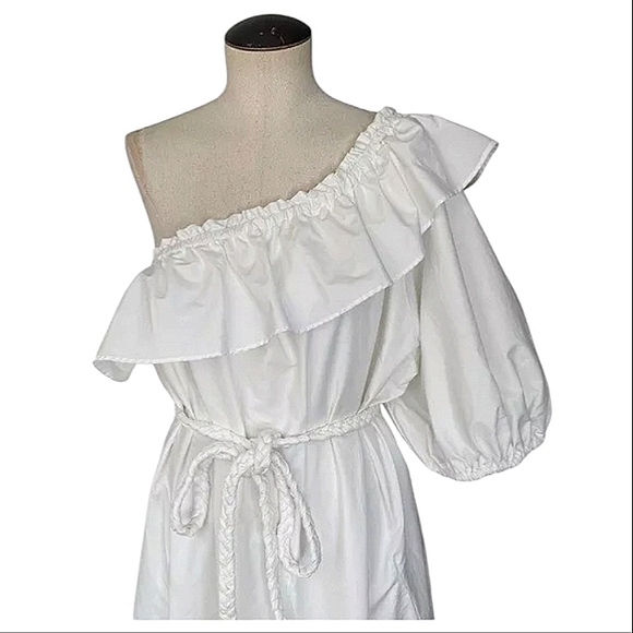 RHODE X TARGET WHITE ONE SHOULDER GODDESS DRESS  BELTED PLUS SIZE 1XL NWT - Picture 5 of 16